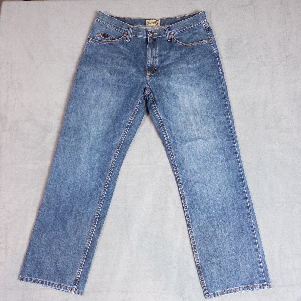 Wrangler 20X Style 01 Jeans Mens 34x32 Blue Medium Wash Straight Leg Excellent